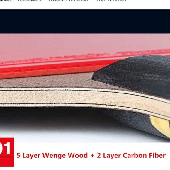 2pc Ping Pong Rackets Set 5 Star Offensive Table Tennis Racket with Fine Contr - Picture 11 of 15